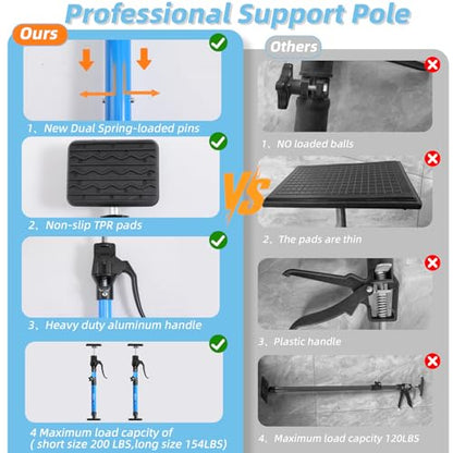 Aluminum Handle Cabinet Jack for Installing Cabinets 4PC,15.8-23.6 Inches 200LB Load Capacity Hand Support System,Premium Adjustable Cabinet Lift Jack&Support Pole,Perfect for DIY Enthusiasts - size: Short15.8-23.6INCH 4Pc