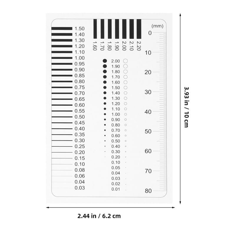 Transparent Measuring Film Ruler 2-Pack Precision Defect Measurement Tool for Line Width Crack Scratch and Flaw Comparison Compact Plastic Gauge for Accurate Chart Reading