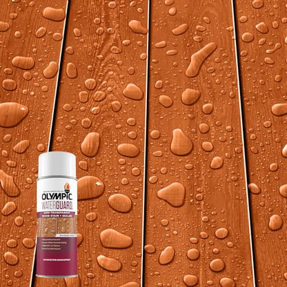 Olympic WaterGuard 11.75 oz Woodland Cedar Wood Stain & Sealer - color: Woodland Cedar, size: 11 oz., style: No sheen