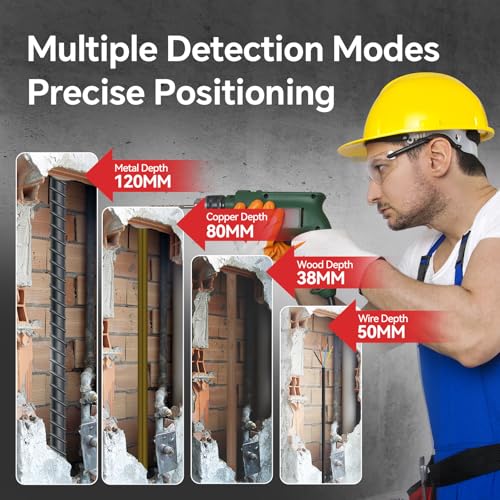 NOYAFA Stud Finder Wall Scanner Rechargeable, Laser Measure 60M/196ft