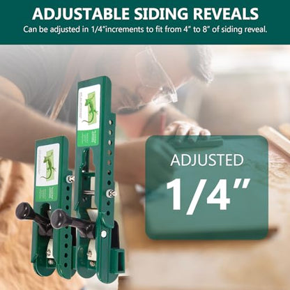 Siding Installation Tools Compatible with 7/16 inch Fiber Cement siding, Siding Tools Lap Siding Gauge with Adjustable Reveals(4-8 inch), 2 Pack