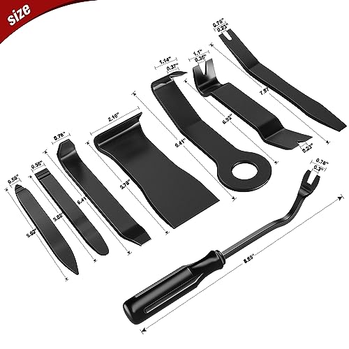 Nilight 8PCS Auto Trim Removal Tool Kit No-Scratch - color: Black, size: 8Pcs