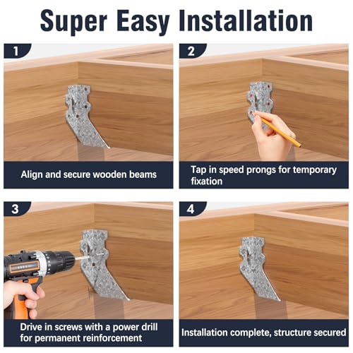 LukLoy 10 Pack 2x4 Joist Hanger 20 Gauge Galvanizing Face Mount Joist Hangers for Wood - size: 2" x 4"