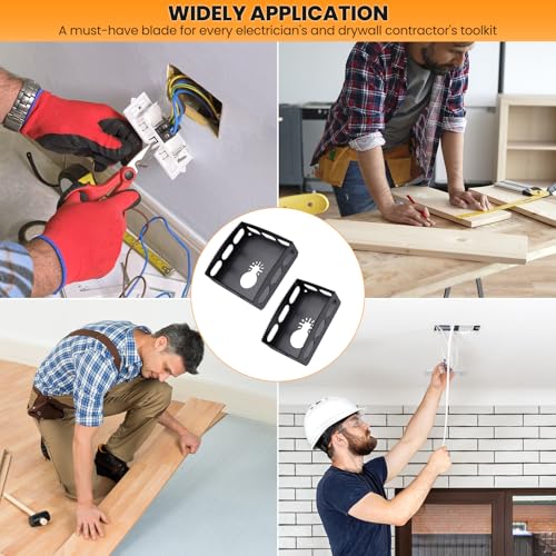 Square Drywall Outlet Cutter for Oscillating Tools, Black, 2 Pack - color: Black