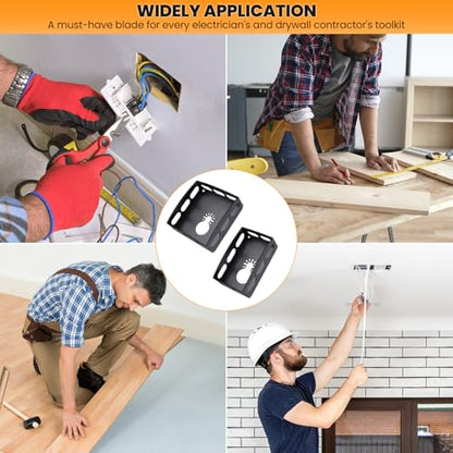 Square Drywall Outlet Cutter for Oscillating Tools, Black, 2 Pack - color: Black
