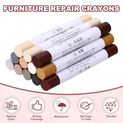 20 Pcs Wood Filler Sticks Furniture Repair Kit Light Color Series - color: Light Color Series
