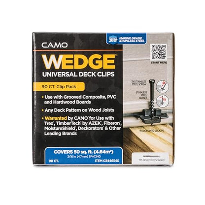 CAMO WEDGECLIPS™ Universal Hidden Deck Fasteners (90 ct)