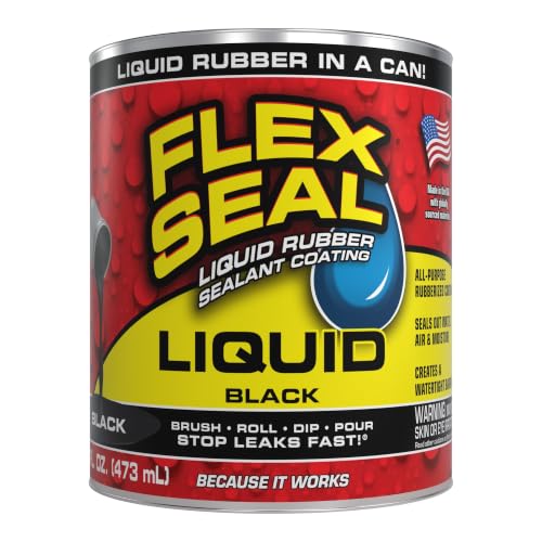 Flex Seal Liquid Rubber Sealant Coating, Waterproof, Black, 16 oz - color: Black, size: 16 oz