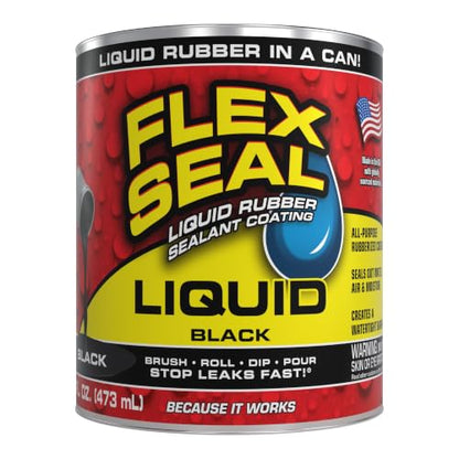 Flex Seal Liquid Rubber Sealant Coating, Waterproof, Black, 16 oz - color: Black, size: 16 oz