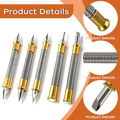 Glieskir 4-Piece Dual-Head Nail Setter, Hinge Pin Punch and Cold Chisel Set