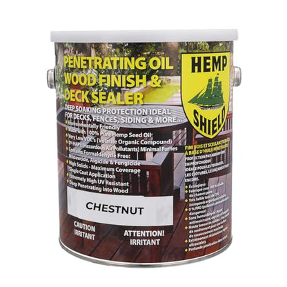 Premium Outdoor Wood Stain & Sealer, Semi-Transparent, UV Protection, Waterproof (Chestnut, 1 Gallon) - color: Chestnut, size: 1 Gallon