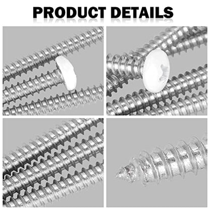 White Head 100 PCS #10x2 Stainless Steel Phillips Pan Head Wood Screws,Stainless Steel 18-8 A2(304) Screw,Home Screw Kit by QISHENG - size: #10 x 2 inch