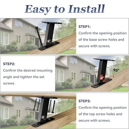 Heavy Duty Pergola Roof Riser Beam Bracket for Gazebo Roof Posts - Adjustable 90° Support, Wind & Snow Resistant, Includes Screws & Drill Bits, Black, 3 Pieces - color: T-Shaped (3pcs)