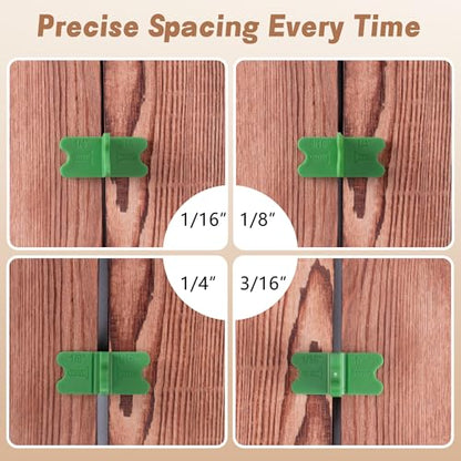 4 Pcs ABS Deck Spacer Tool, 4 Thicknesses Green Deck Board Spacers - color: Green-4