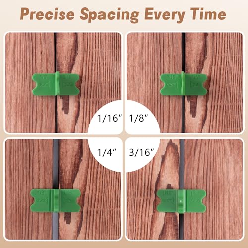 8 Pcs ABS Deck Spacer Tool, 4 Thicknesses Green Deck Board Spacers - color: Green-8