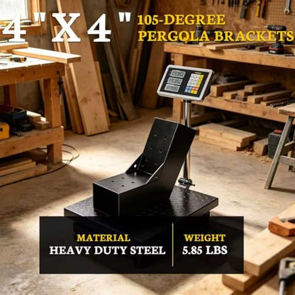 30 Degree 2-Way Pegola Bracket,13-Gauge Slant Post Roof Brackets for 4"x4" (Actual:3.5"x3.5") Lumber,DIY Woodwrok Slant Post Brackets for Patio Pergolas,Gazebos,Log Cabin(4Pack) - size: 4x4 inchs