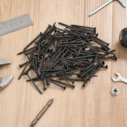 150 Pcs #8x2 Black Wood Screws for Cabinet Making, Wardrobe Assembly - size: #8x2"