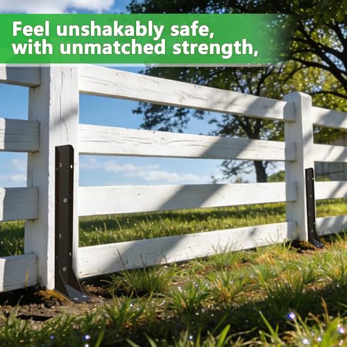 Fence Post Repair Kit 4 Pack Heavy Duty Fence Post Anchor Stakes for Fixed and Repair Tilted Broken Wood Posts Support Thickened Ground Spike Fencing Repair Stakes Black