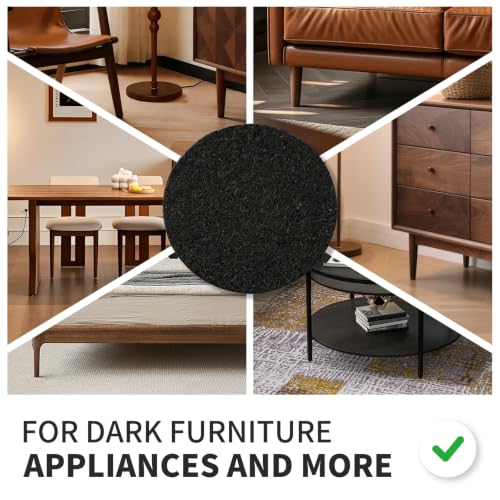 Felt Furniture Pads for Hardwood Floors -Yelanon Felt Pads for Chair Legs - size: 216 pcs Beige & Black