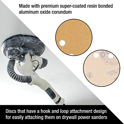 Dura-Gold Premium 9" Drywall Sanding Discs - 60 Grit (Box of 8) - 10 Hole - size: 60-Grit