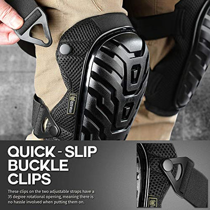 Elite Wear Heavy Duty Protective Knee Pads, Thick Foam & Gel Cushion