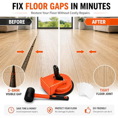 Floor Gap Fixer Tool, Suction Cup Floor Repair Kit with Rubber Mallet