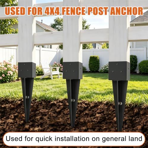 2 Pcs 4x4 Fence Post Anchor Ground Spike 16"(Actual: 3.6"x3.6")