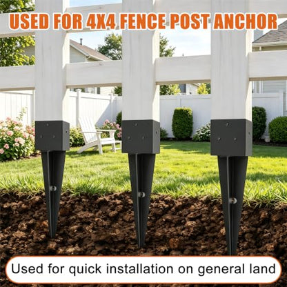 2 Pcs 4x4 Fence Post Anchor Ground Spike 16"(Actual: 3.6"x3.6")