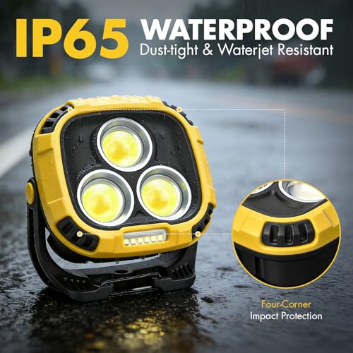 Rechargeable Work Light, 4000LM Magnetic LED Work Light - size: 1 Pack