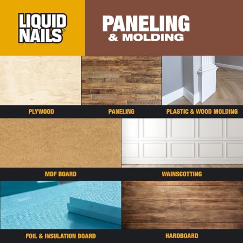 Liquid Nails 10 oz Paneling & Molding Construction Adhesive - size: 10 Ounce, style: Paneling & Molding