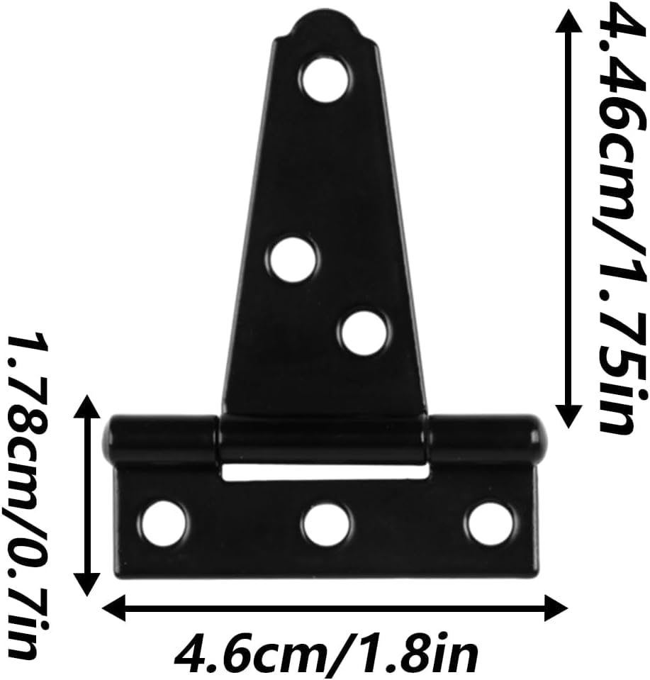 16 Pack 2 Inch T Strap Hinges Heavy Duty Black Outdoor Tee Hinge