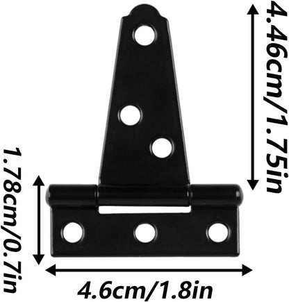 16 Pack 2 Inch T Strap Hinges Heavy Duty Black Outdoor Tee Hinge