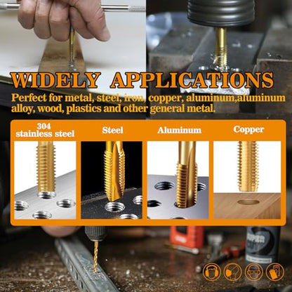 3-56 UNF Tap and #45 Drill Bit Kit for Metal, M2 HSS Drill and Tap Set - size: 3-56 Tap, #45 Drill