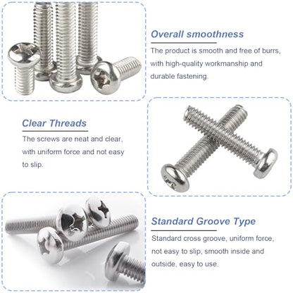 30Pcs M4-0.7 x 14mm Pan Head Phillips Machine Screws - size: M4 x 14mm