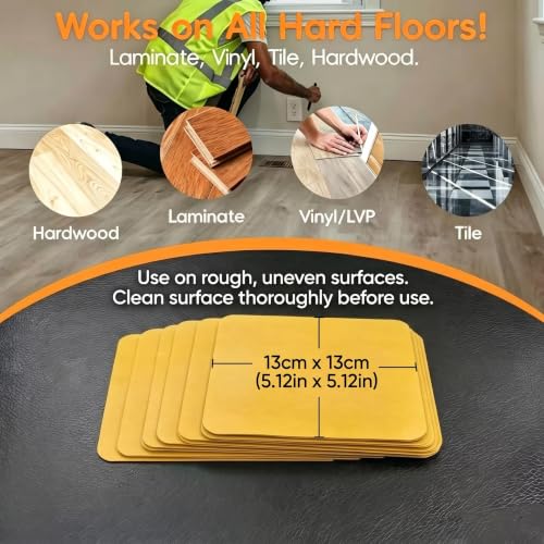 Heavy Duty Floor Gap Fixer Tool, 176 LBS Vacuum Suction Cup - Fix Floor Gaps Fast with 15 Sticky Pads & Scraper for Vinyl Plank Flooring, Red LVP Laminate Repair Kit, Wood Plank Grabber (No Hammer)