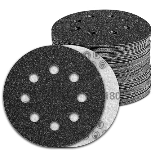 100 Pcs 5 inch Wet Dry Sanding Discs 180 Grit 8 Hole Hook and Loop - style: 100 Pcs-180 Grit