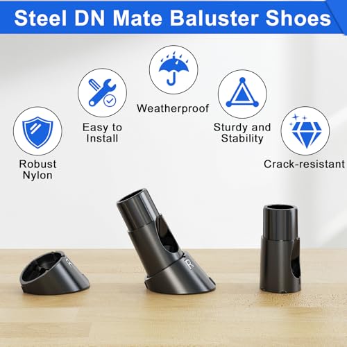 100Pcs Baluster Connectors for 3/4" OD Hollow Round Deck Balusters - size: Angled Rail