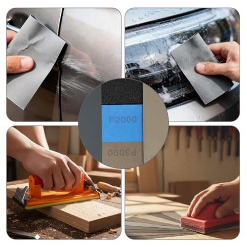 Wet Dry Sandpaper Sheets 9x3.6, 120-5000 Assorted Grit, 42Pcs