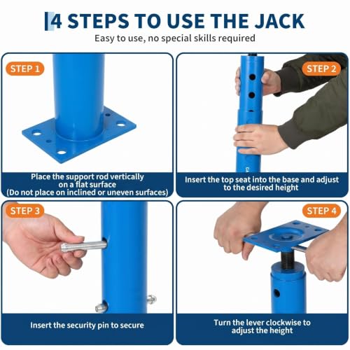 OUTLANE House Floor Jacks, 2 Pack 19"-36" Adjustable Jack Post 18000 LBS - color: Blue, size: 19"-36"