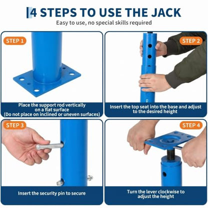 OUTLANE House Floor Jacks, 2 Pack 19"-36" Adjustable Jack Post 18000 LBS - color: Blue, size: 19"-36"