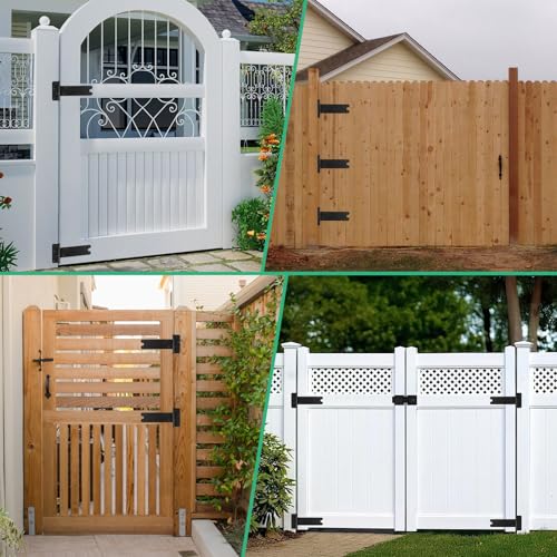 6“ Gate Hinges,280 Lbs Capacity, Matte Black,2 Pack Heavy Duty Hinge - size: 6“-2 pcs-U-Matte Black