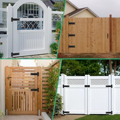 6“ Gate Hinges,280 Lbs Capacity, Matte Black,2 Pack Heavy Duty Hinge - size: 6“-2 pcs-U-Matte Black