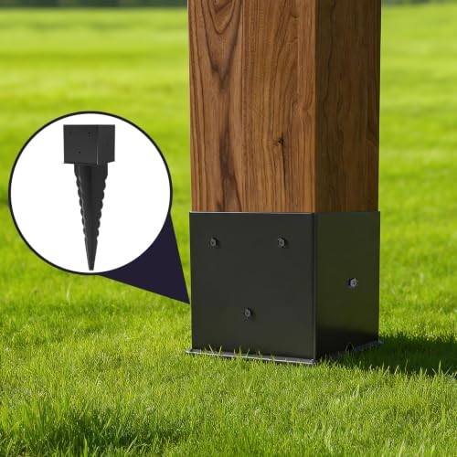 1Pcs 24"Fence Post Anchor Ground Spike| Black Powder-Coated| 6"x6" - size: 24"6*6
