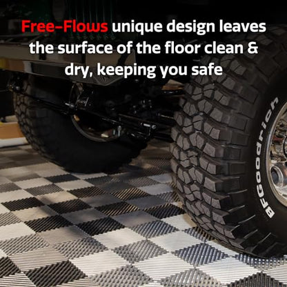 SnapLock RaceDeck Free-Flow 12"x12" Garage Tiles, 12pk, Graphite - color: Graphite, size: 12 Pack