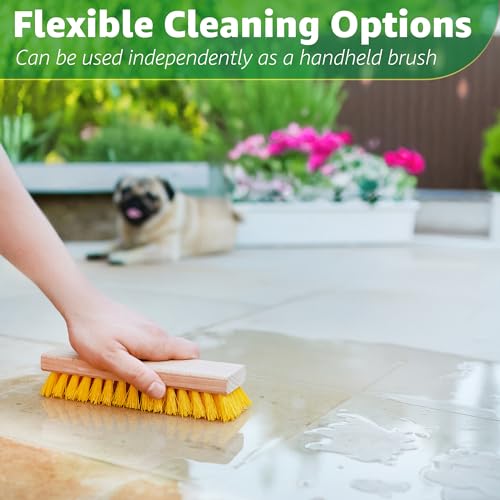 Deck Scrub Brush Head 7.87" - Heavy Duty Concrete & Wooden Deck Scrub Brush with Hard Nylon Bristles (Pack of 2) - size: 7.87" (Pack of 2)