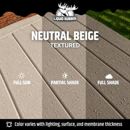 Liquid Rubber Polyurethane Deck Coating - Textured, Neutral Beige, 1 Gallon - color: Textured Neutral Beige, size: 128 Fl Oz (Pack of 1)