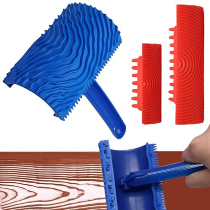 3PCS Wood Grain Tool Set, Soft Rubber, for DIY Faux Wood Painting