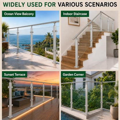 42-Inch Glass Railing Corner Post, 40mm, Satin(LIUCHONGYANG99) - size: 40MM*40MM, style: Corner Post