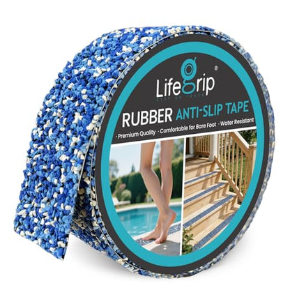 LifeGrip Rubber Anti Slip Tape, 2" x15' Waterproof Grip Tape for Pool, Blue - color: Blue, size: 2" X 15'