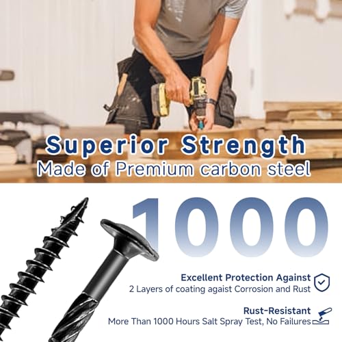 50Pcs Lag Screws #14 x4 Structural Wood Screw Heavy Duty Construction Screw Star Drive Rust Resistant Washer Head Black Coated for Exterior Wood/Lag/Timber Screws with T30 Star Bit - size: 4 Inch
